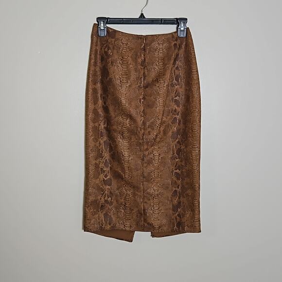 ZARA Faux Suede Snakeskin Print Skirt Sz XS - Picture 7 of 11
